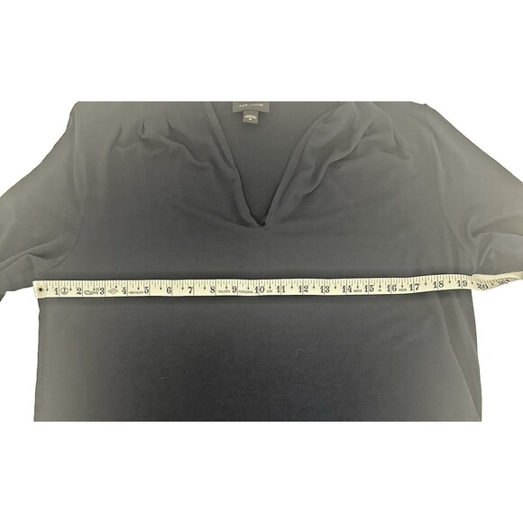 J Jill Wearever Sz M Navy Blue V Neck 3/4 length sleeves Tunic Top. Flowy Casual - Picture 5 of 7